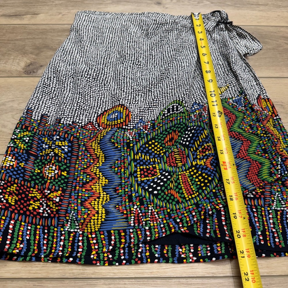 Vintage Platinum Dorothy Schoelen Wrap Skirt 8 Artsy Art to Wear Festival Boho - Picture 5 of 11